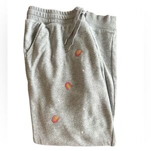 Old Navy Gray Women’s Joggers with Rainbow Embroidery